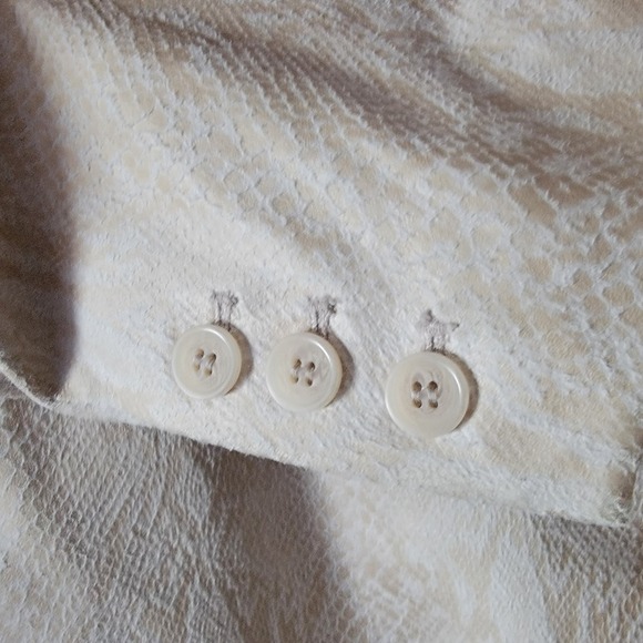 Calvin Klein blazer women size 14 beige button front Subtle‎ Snake print,  lined - Picture 5 of 11